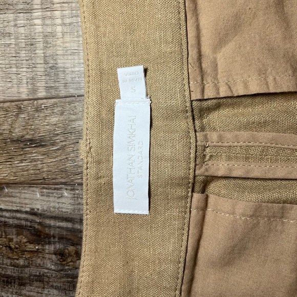 JONATHAN SIMKHAI Sutter Linen-blend Belted Cargo Shorts In Topaz Small - Picture 4 of 6